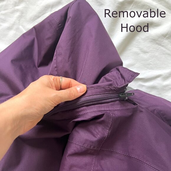 Eddie Bauer Purple WeatherEdge Jacket, removable lining and hood, size Medium - Picture 10 of 14